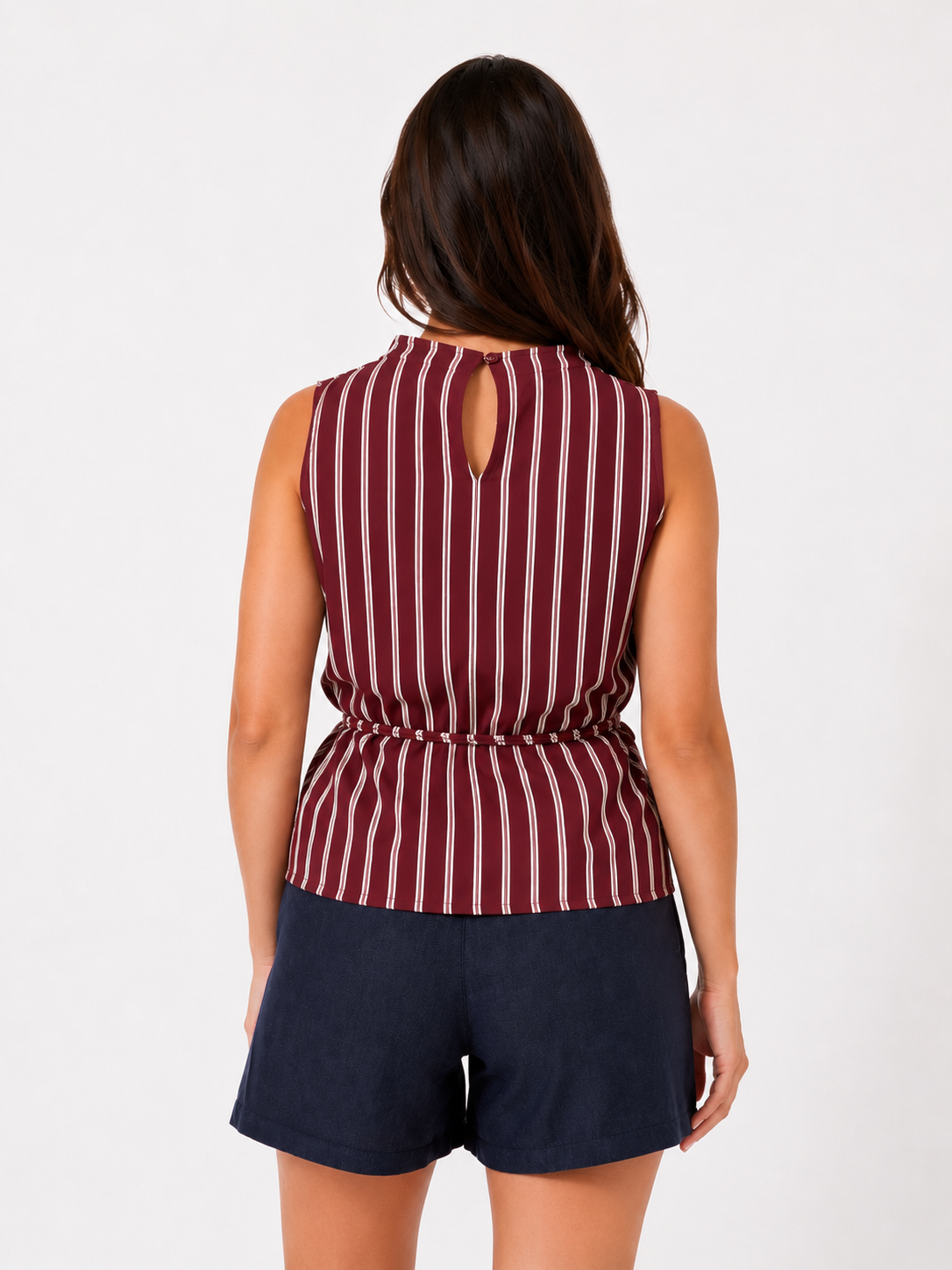 Blusa rigata con cintina