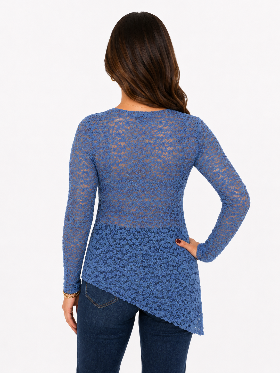 Maglia in pizzo con taglio trasversale
