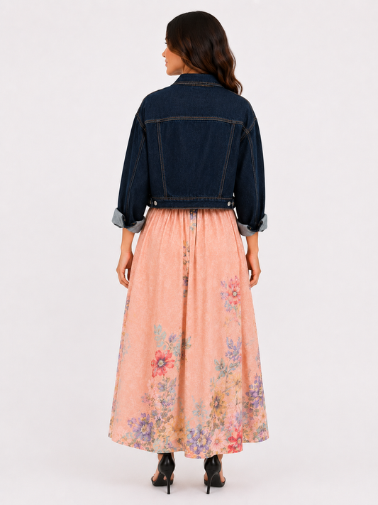 Giacca jeans taglio crop