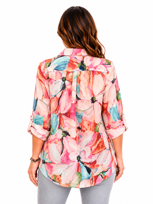 Camicia a fiori grandi