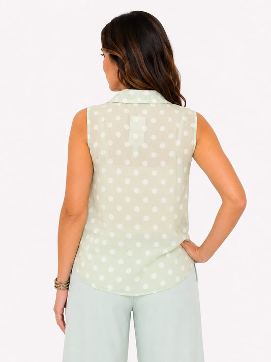Blusa a pois con rouge