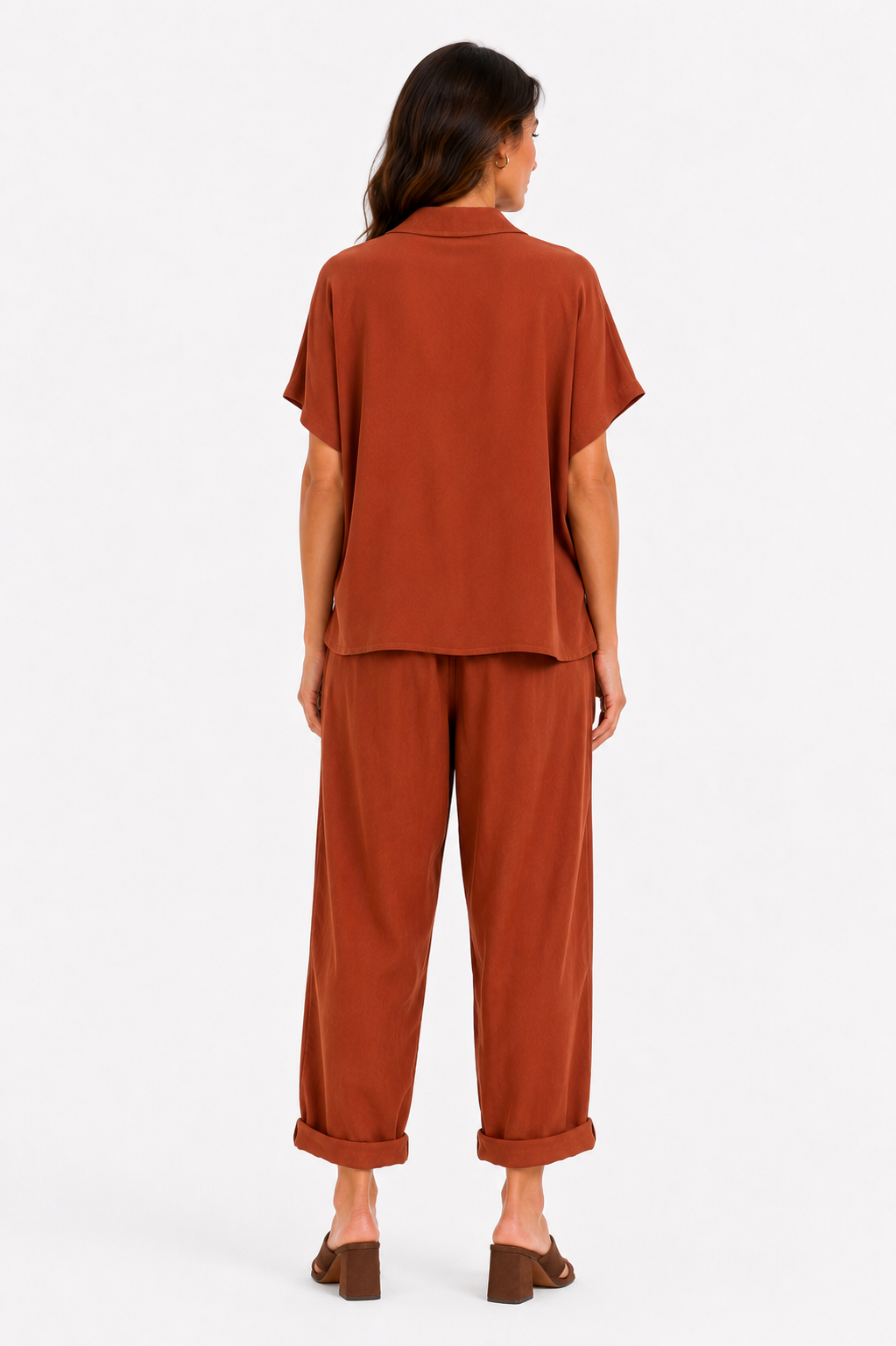 Pantalone barrel in misto lino