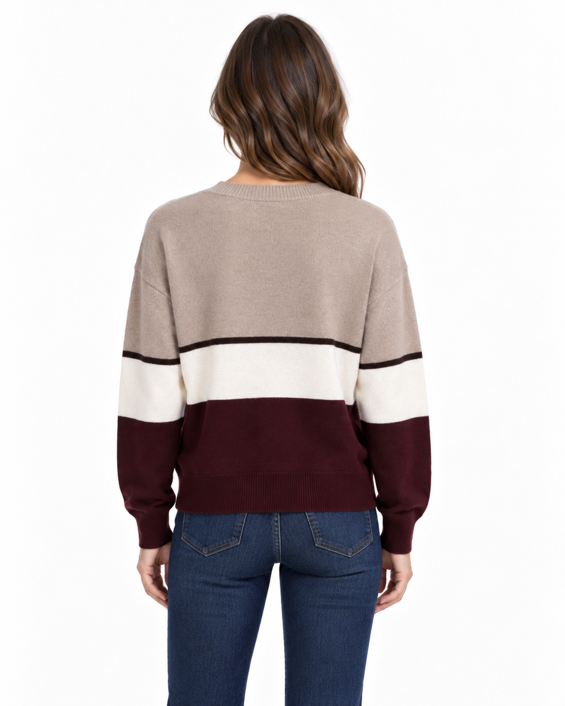 Maglia scollo a V a righe