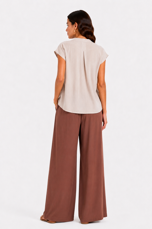 Pantalone largo in viscosa