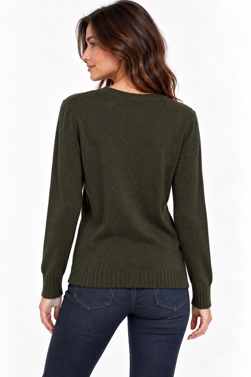 Maglione girocollo con glitter