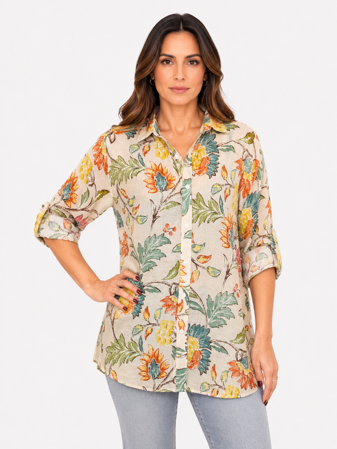 Camicia con fiori