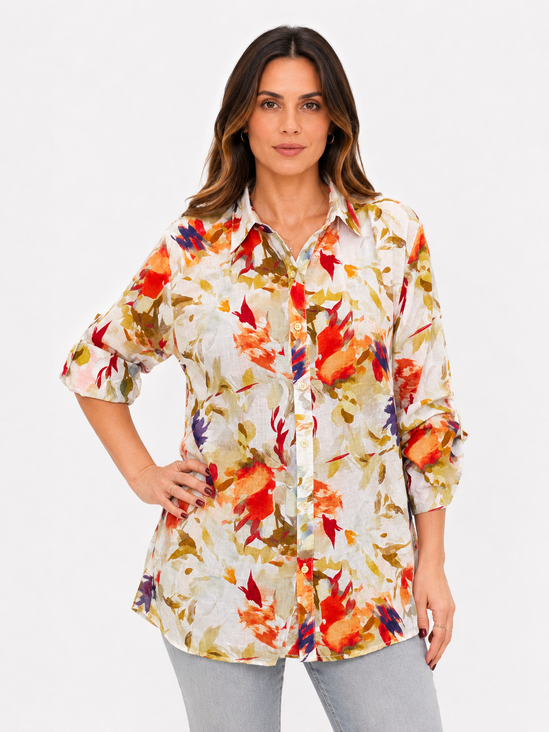 Camicia a fiori astratti