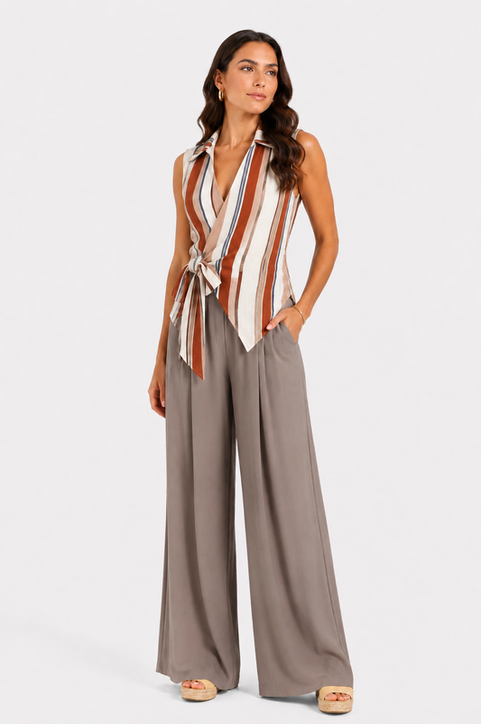 Camicia smanicata a portafoglio
