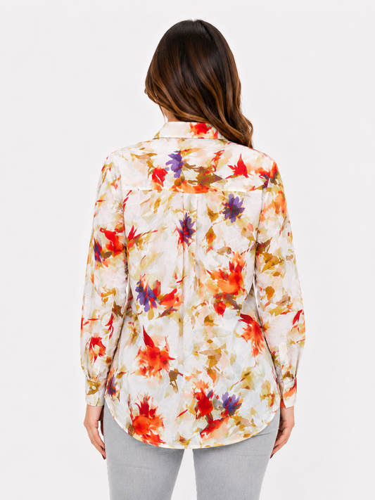 Camicia a fiori astratti