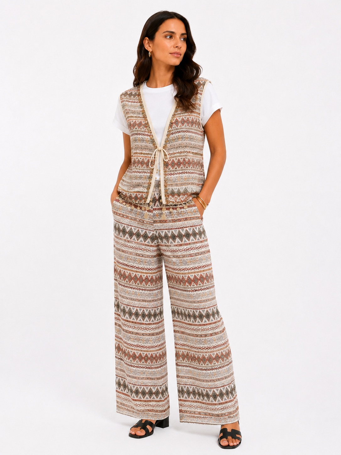 Pantalone etnico ricamato
