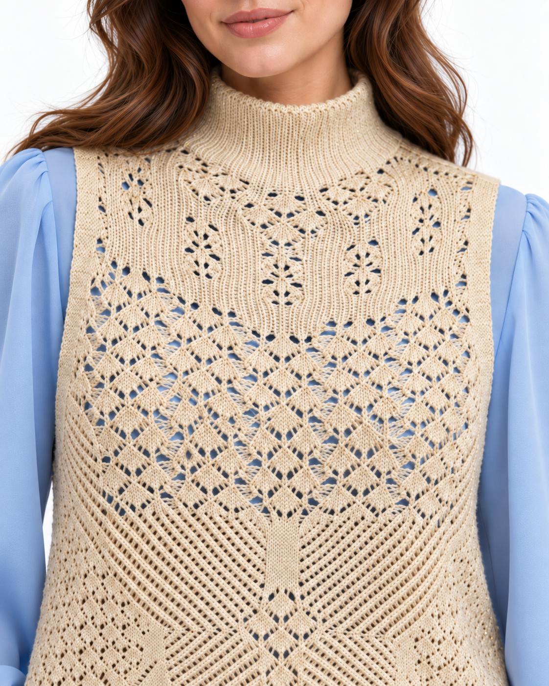 Gilet lavorato a maglia con glitter
