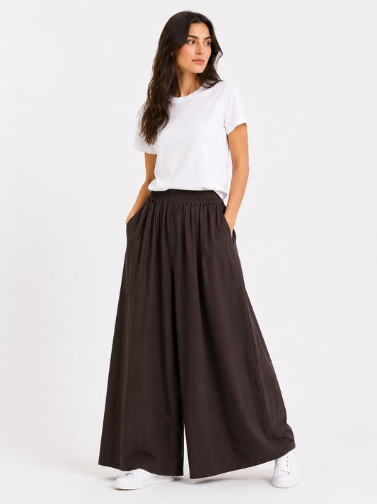 Pantalone largo in cotone