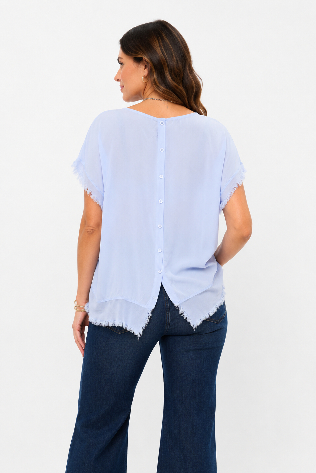 Blusa con bottoni dietro