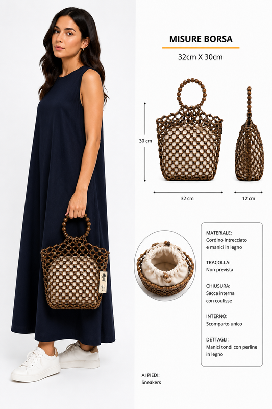 Borsa lavorata con perline