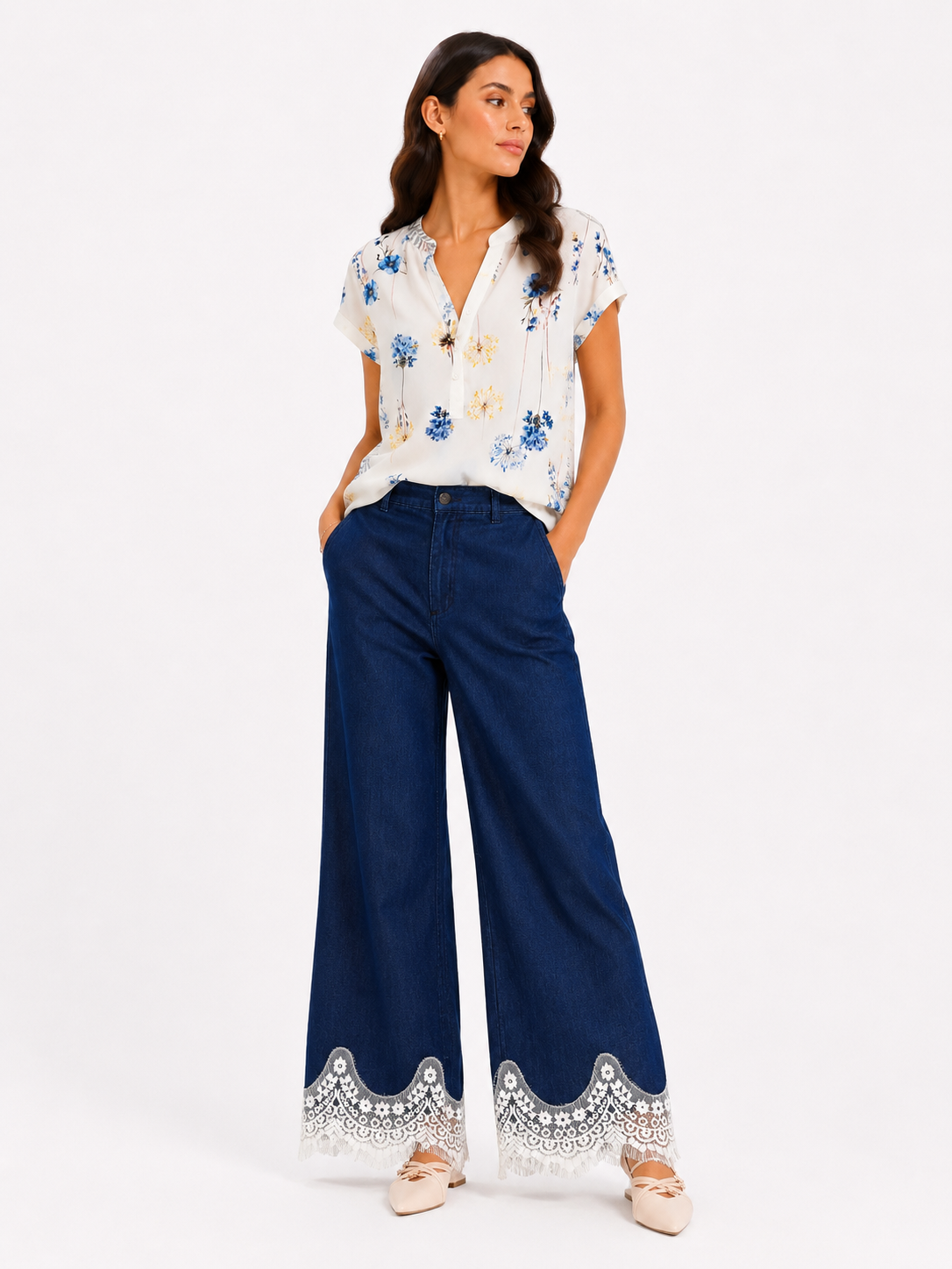 Jeans con pizzo