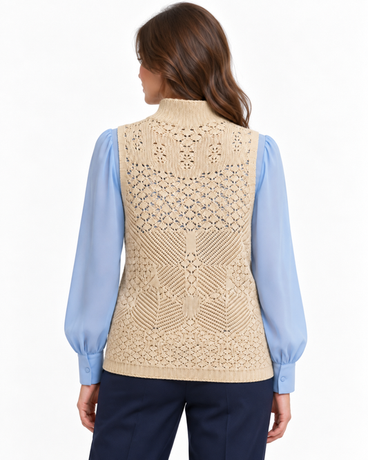 Gilet lavorato a maglia con glitter