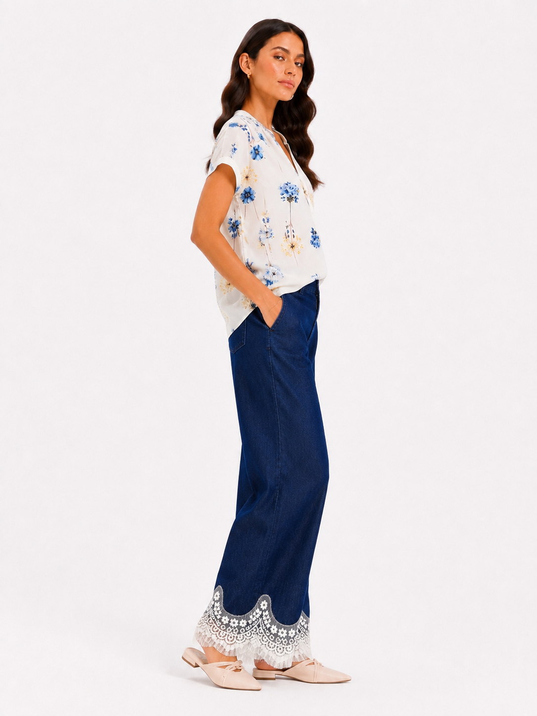 Jeans con pizzo
