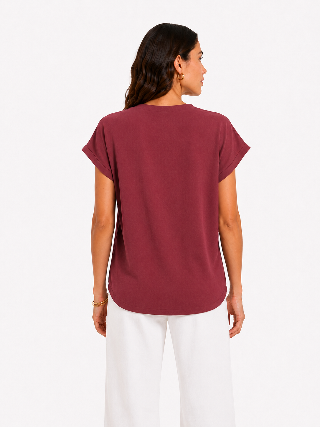 Blusa basica con scollo a V