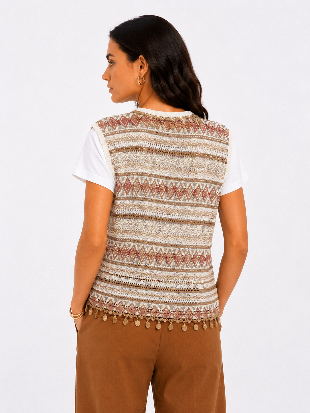 Gilet etnico con conchiglie