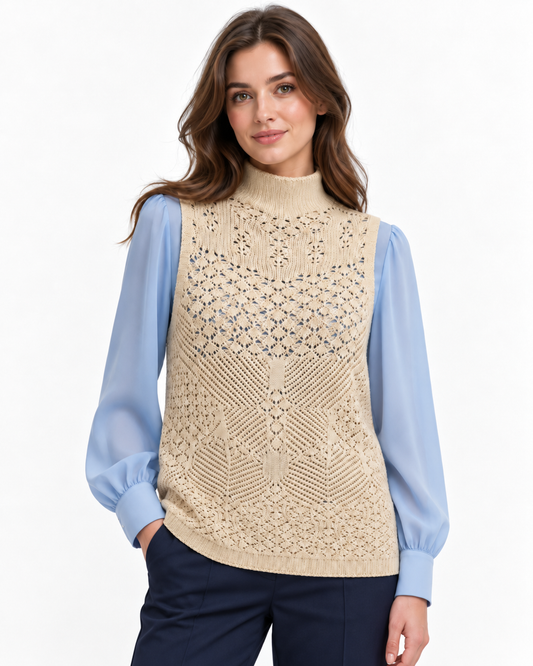 Gilet lavorato a maglia con glitter