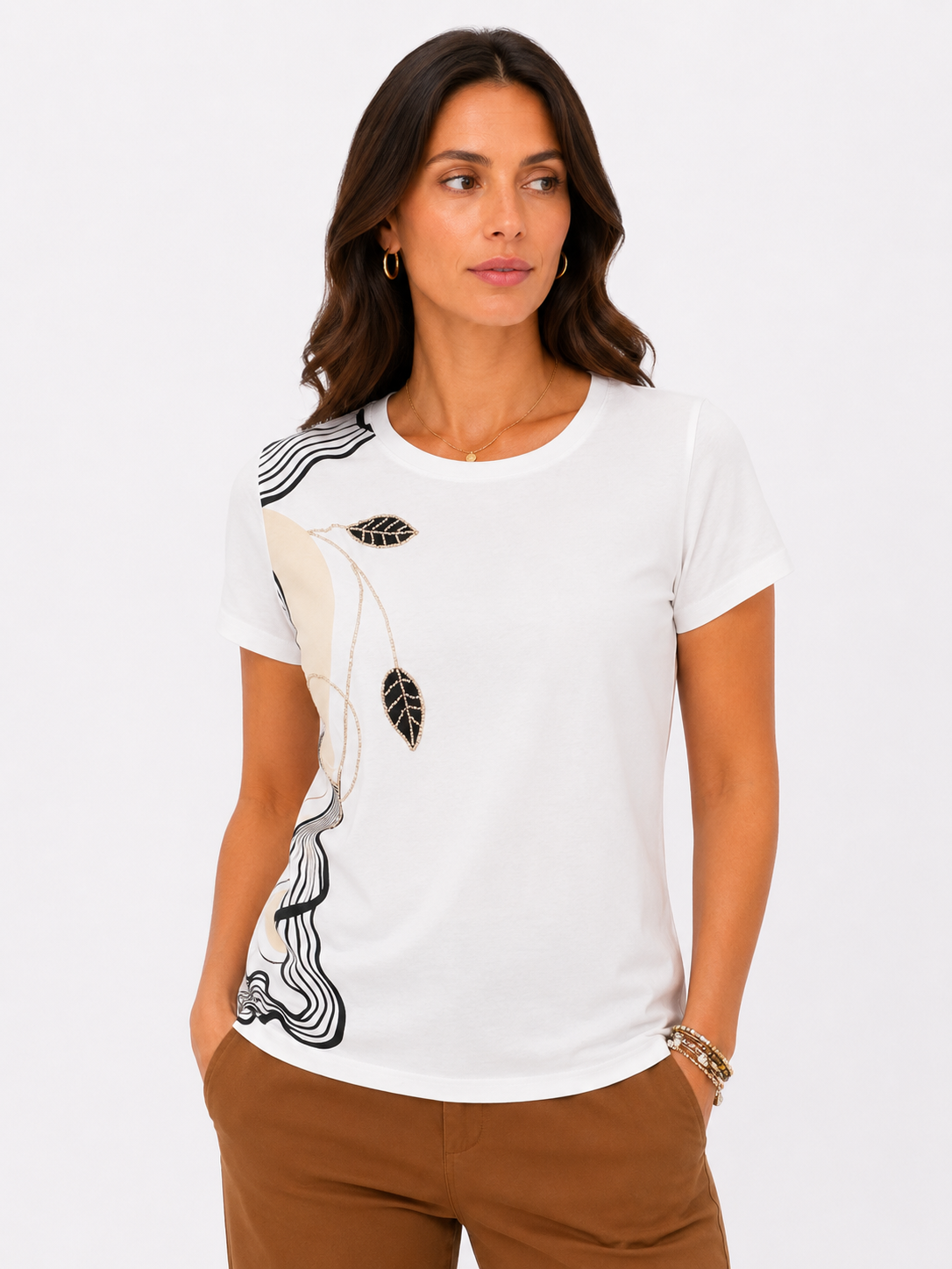 T-shirt con perline
