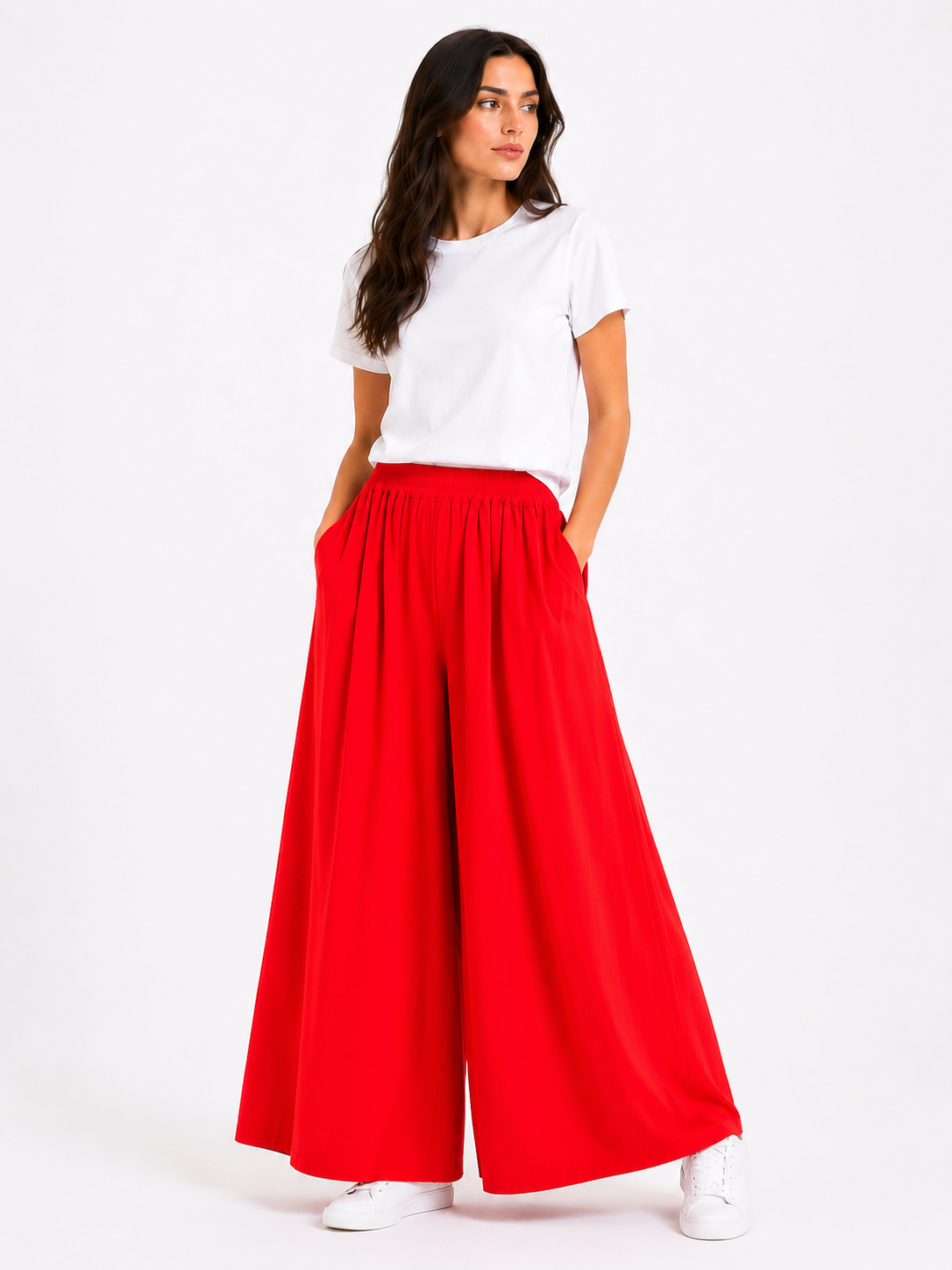 Pantalone largo in cotone