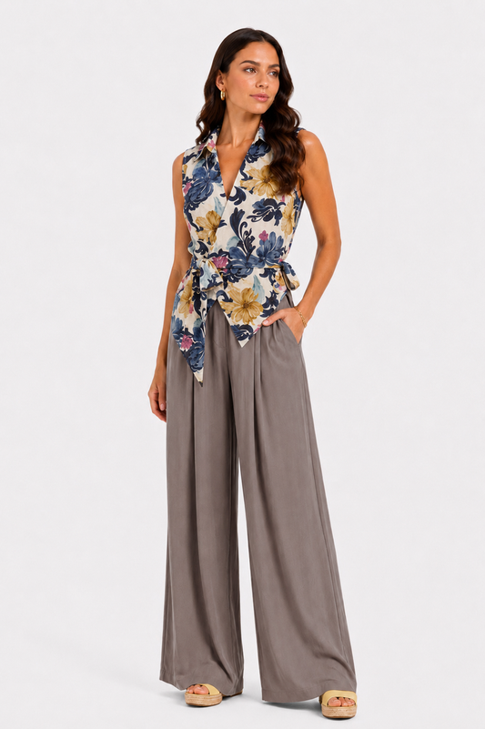 Camicia smanicata a portafoglio