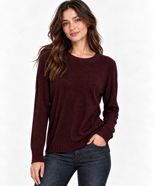 Maglione girocollo con glitter