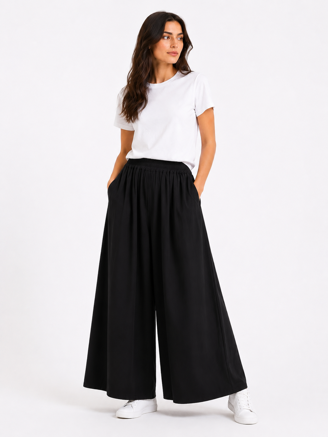 Pantalone largo in cotone