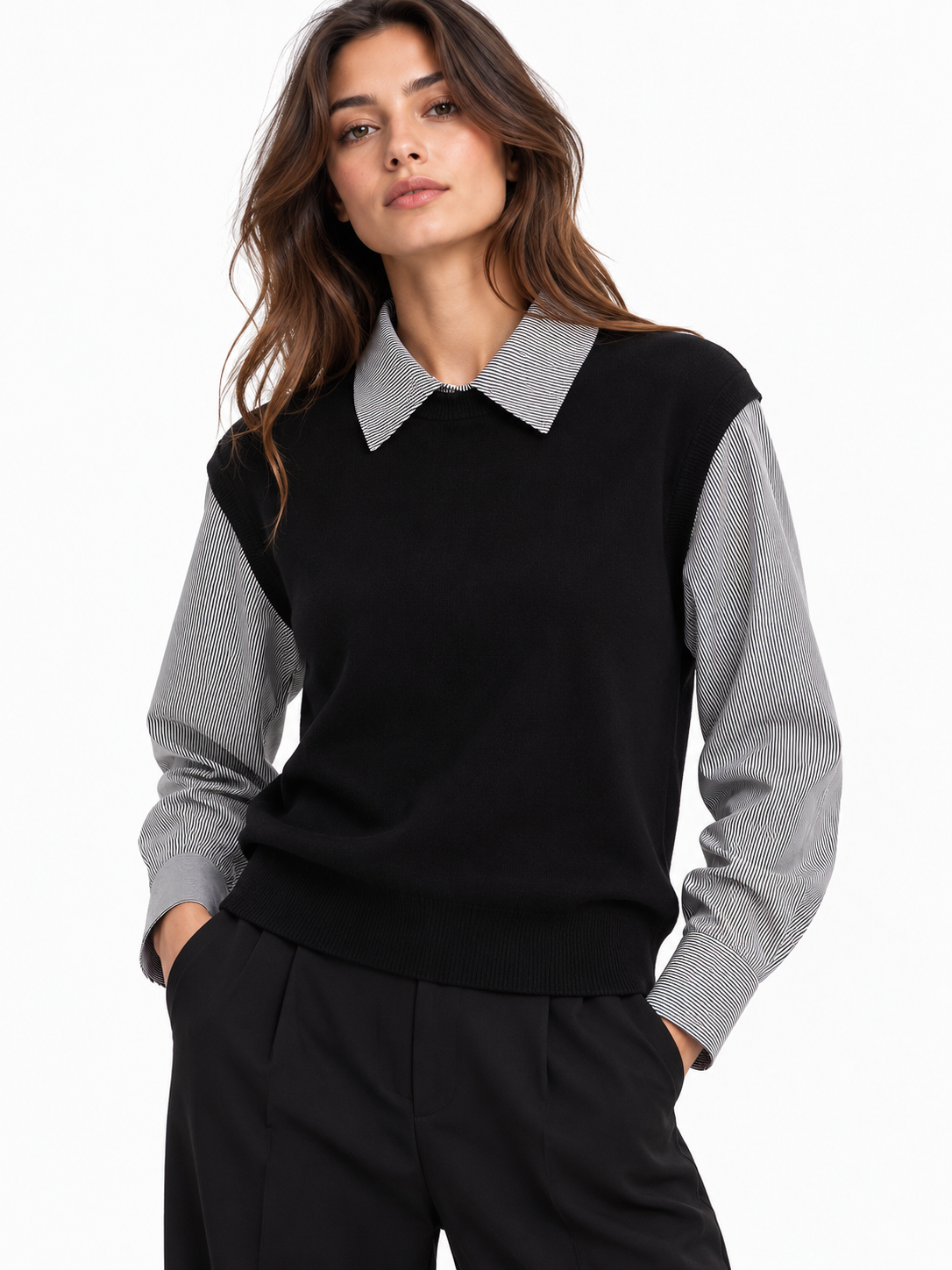 Camicia con gilet incorporato