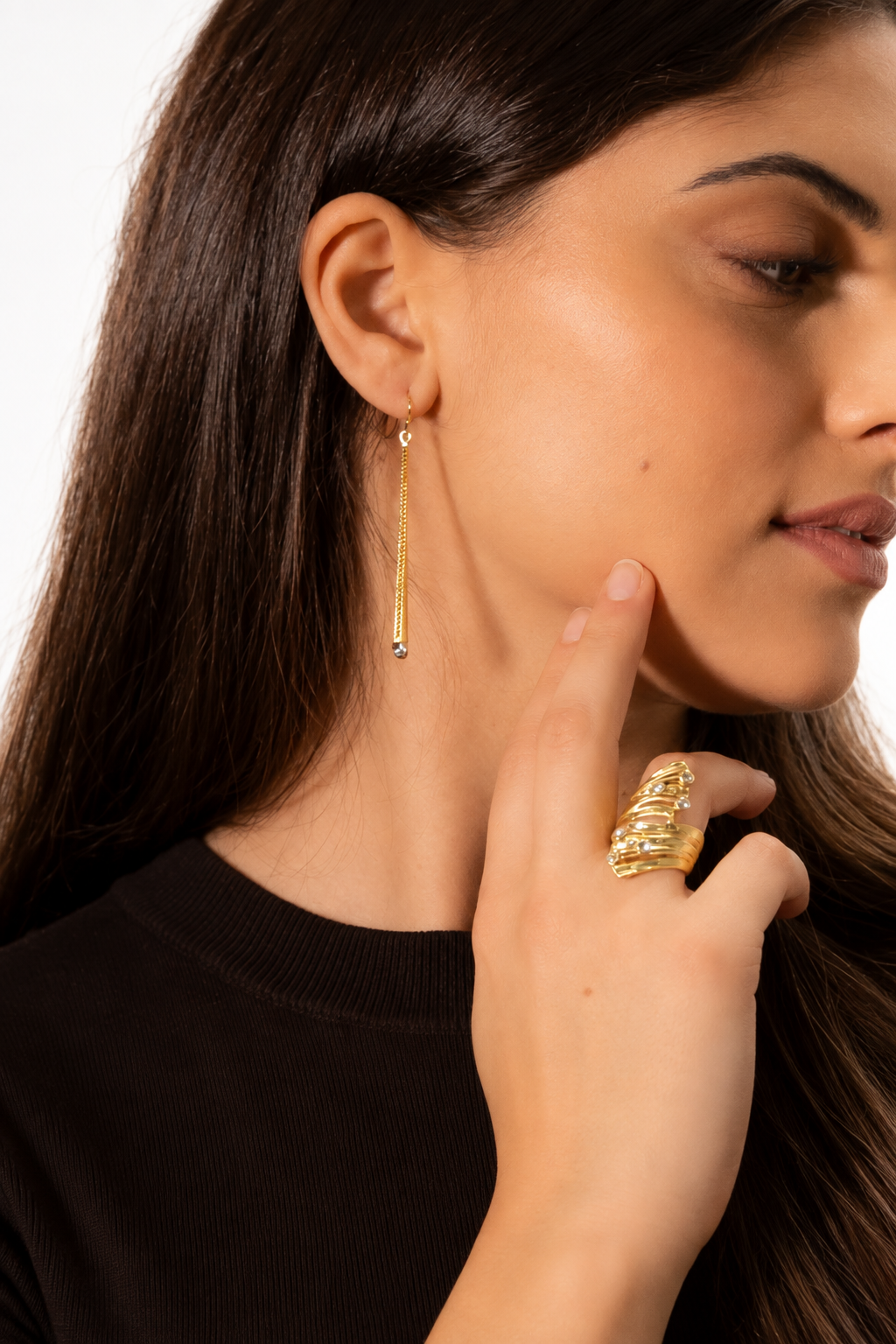 Orecchini bastoncino strass