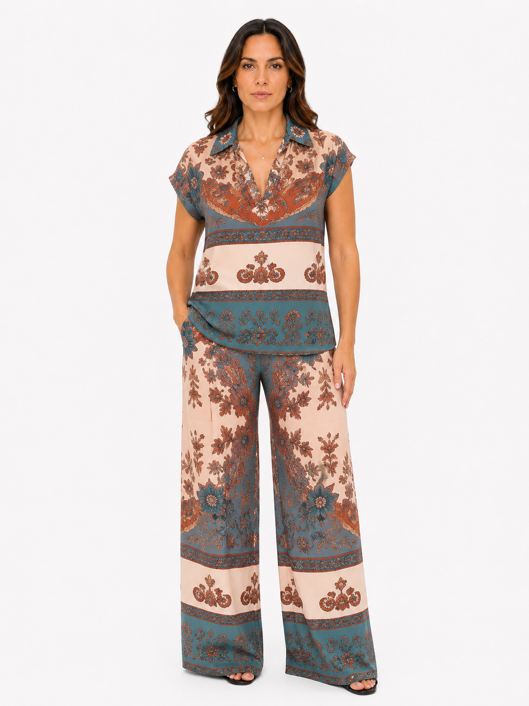 Pantalone leggero a fantasia