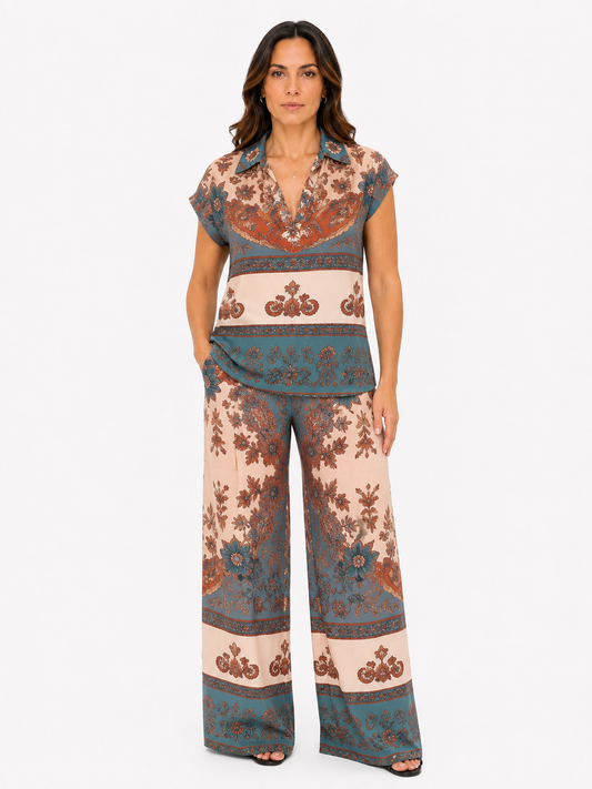 Pantalone leggero a fantasia