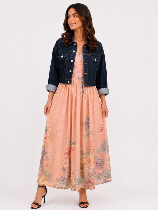 Giacca jeans taglio crop