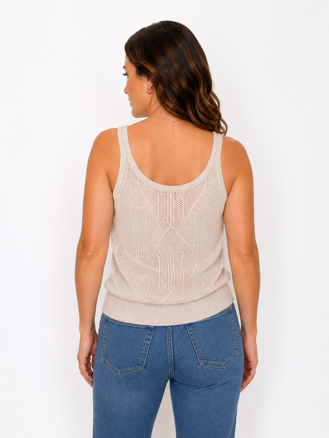 Top traforato con lurex