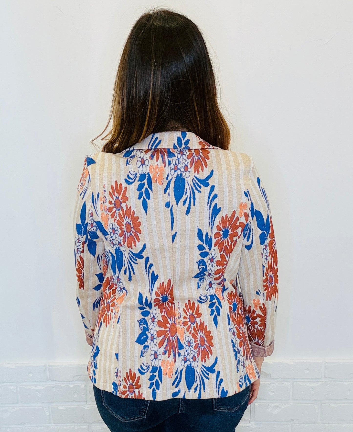 Giacca fiori+righe