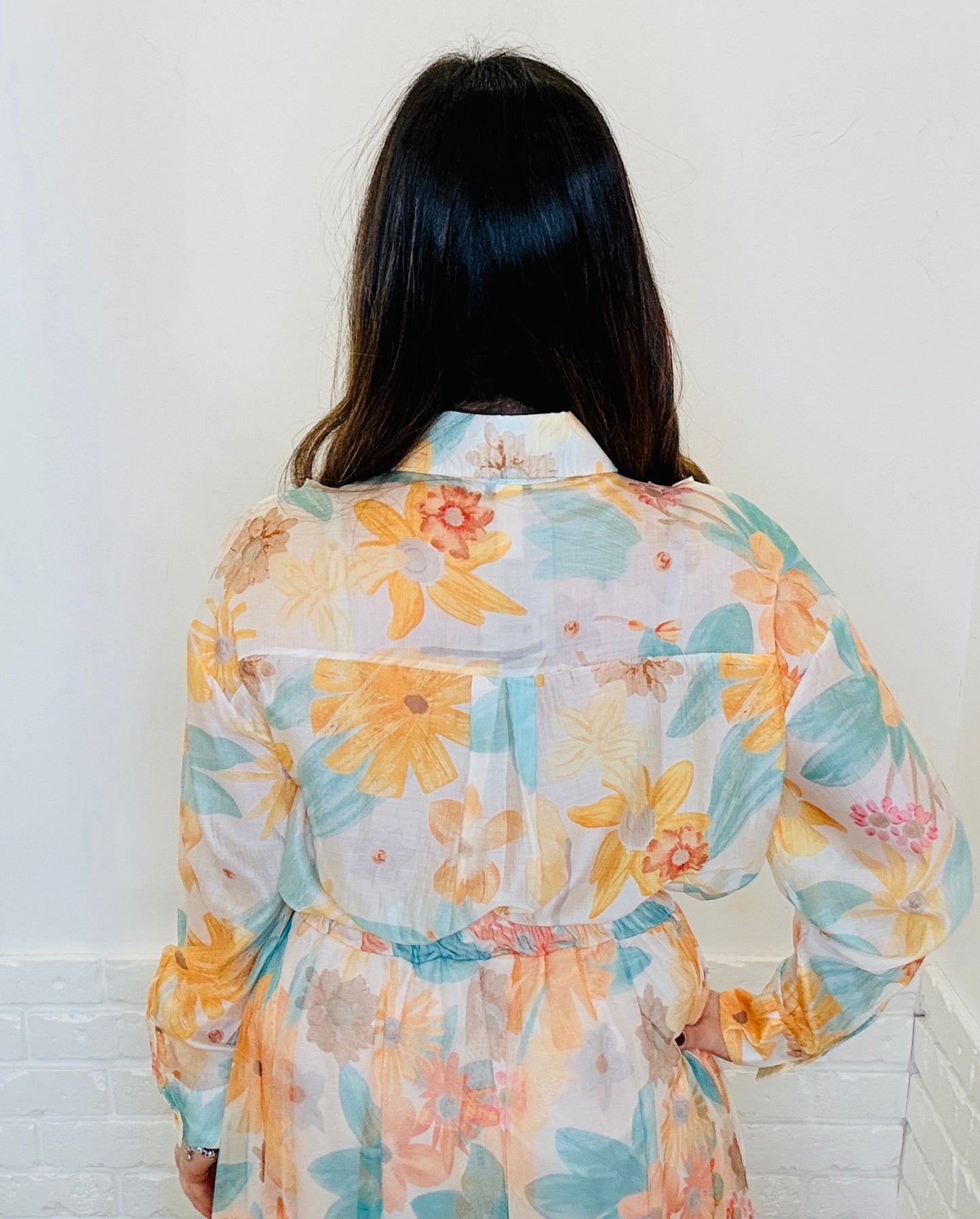 Camicia a fiori con rouge