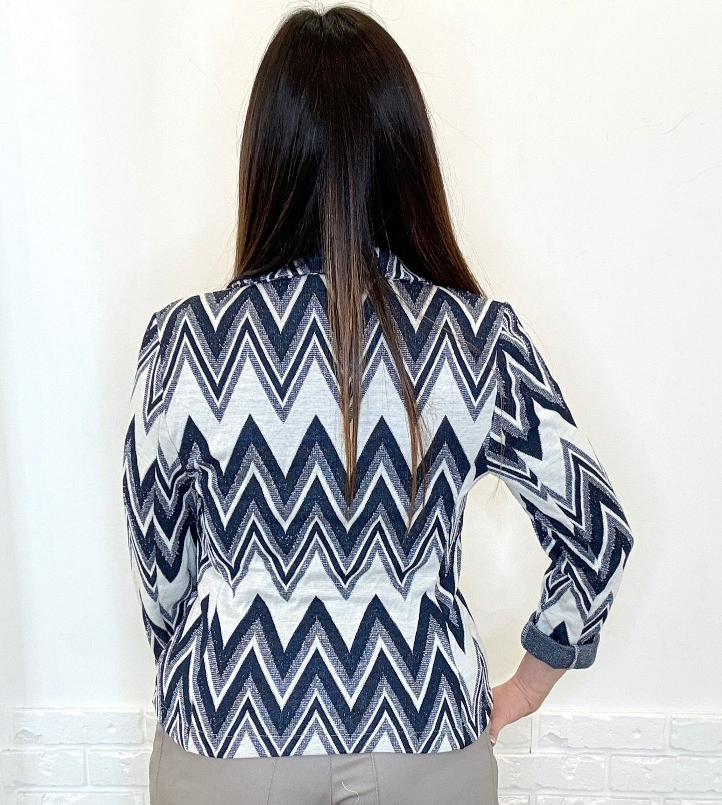Giacca a fantasia zig zag