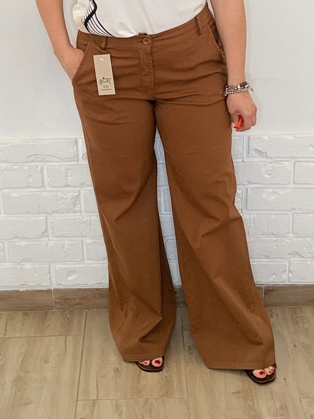 Pantalone a palazzo in cotone